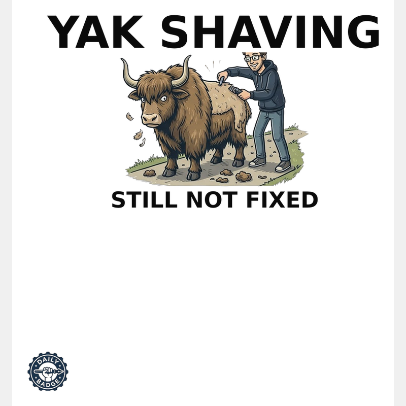Yak Shaving Still Not Fixed tee preview